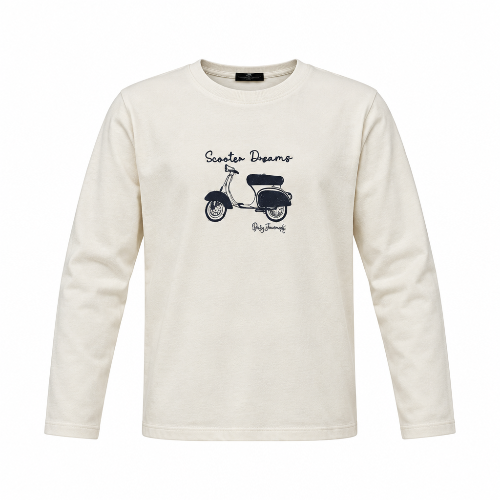 MANUELL & FRANK T-Shirt M/L Scooter Panna-Blu Autunno-Inverno