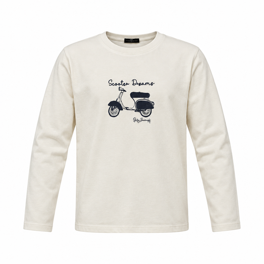 MANUELL & FRANK T-Shirt M/L Scooter Panna-Blu Autunno-Inverno