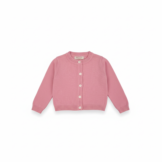 MALVI & CO. Cardigan Rebecca Cotone Rosa Malva Primavera-Estate