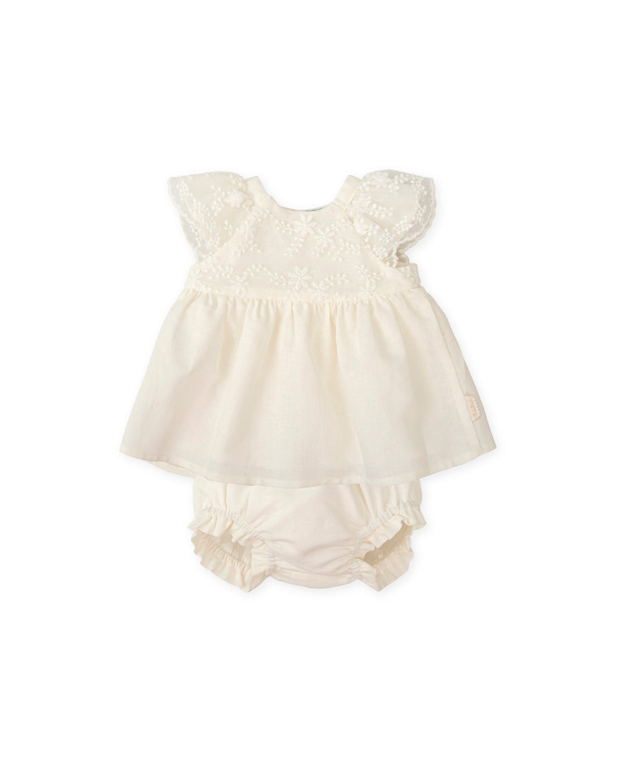 TUTTO PICCOLO Vestito Cerimonia Baby con Coulotte Panna Primavera-Estate