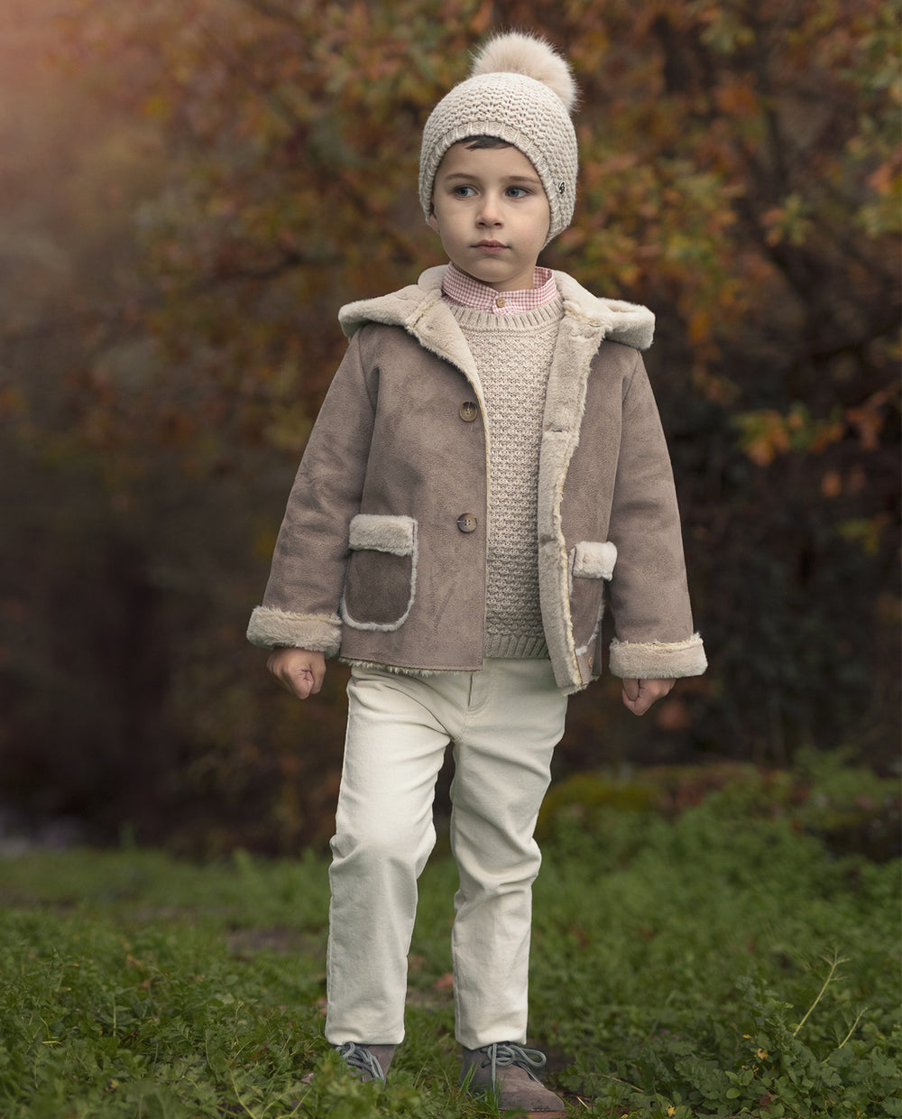 PAZ RODRIGUEZ Cappotto Montone con Cappuccio Nocciola Autunno-Inverno