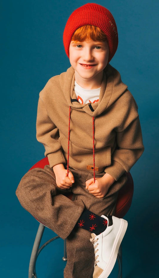 MANUEL RITZ Maglia Felpa Boy con Cappuccio Cammello autunno-Inverno