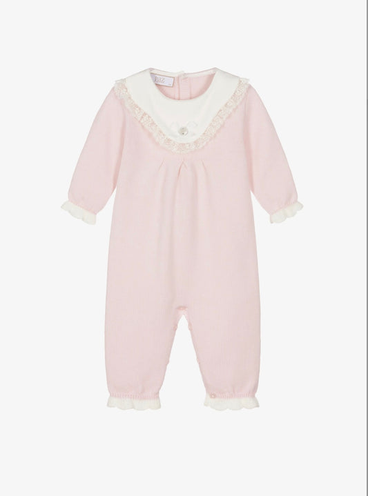 PAZ RODRIGUEZ Tutina con Cuffia Lana Merino Extrafine Rosa Autunno-Inverno