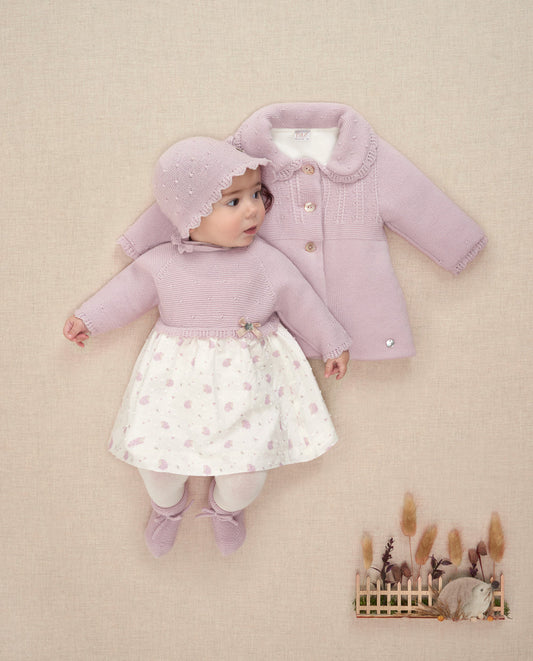 PAZ RODRIGUEZ Vestito baby malva fantasia riccio Autunno-Inverno