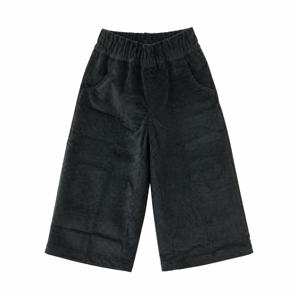 MALVI & CO. Pantalone palazzo in velluto mille righe verde Autunno-Inverno