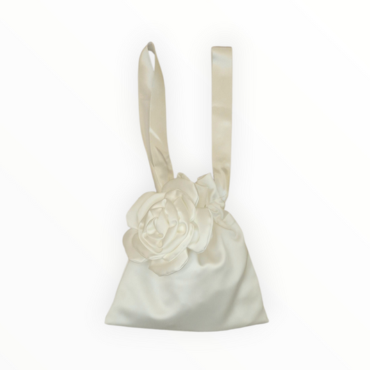 COLORICHIARI Borsa Cerimonia in Raso Bianco Latte Primavera-Estate