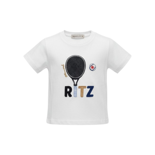 MANUEL RITZ T-shirt Baby Cotone Bianco-Blu Primavera-Estate