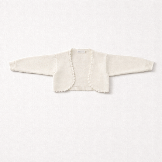 PICCOLA GIUGGIOLA Cardigan Scaldacuore Cotone Panna Primavera-Estate