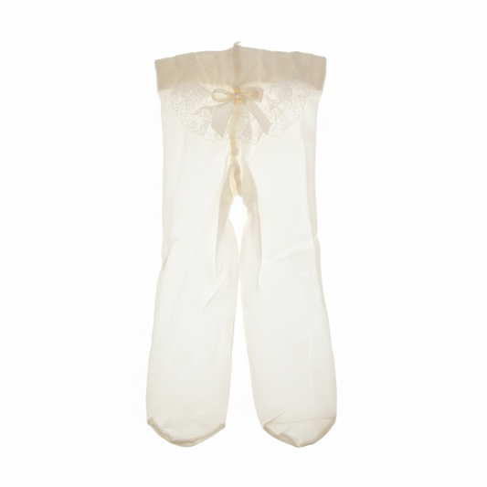 STORY LORIS Collant Tulle Microrete Rouge Pizzo Avorio Primavera-Estate