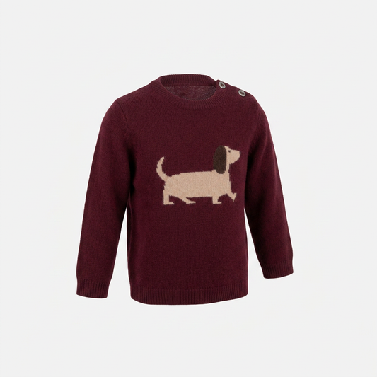 COCCODE' Pullover Tricot Bordeaux-Beige Autunno-Inverno