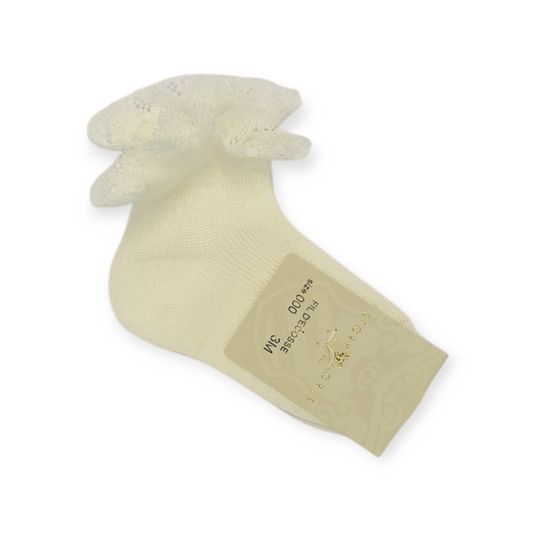 STORY LORIS Calzino Corto Pizzo Cotone Avorio Primavera-Estate