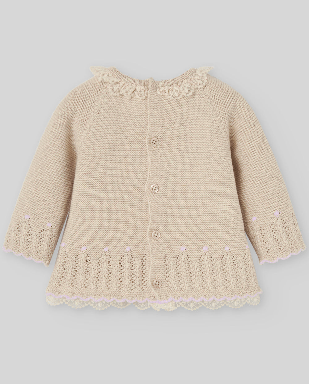 PAZ RODRIGUEZ Tutina 2 pezzi con Cuffia Cotone-Cashmere Avena-Rosa Autunno-Inverno
