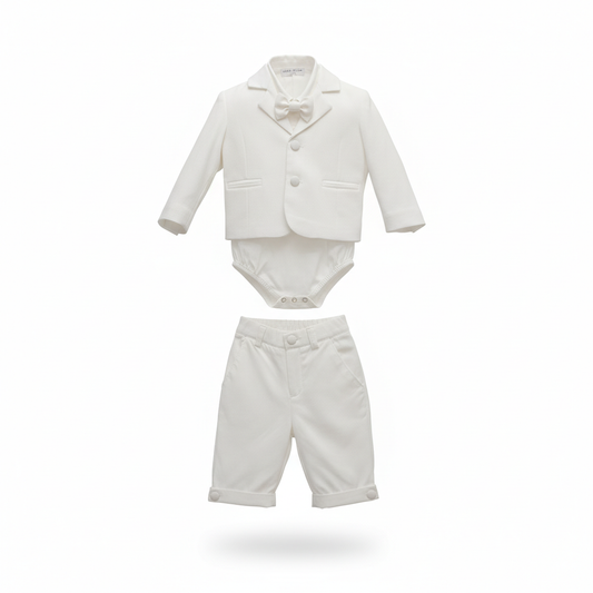 MANUELL & FRANK Completo Baby Cerimonia 5 Pezzi Colore Natural Primavera-Estate