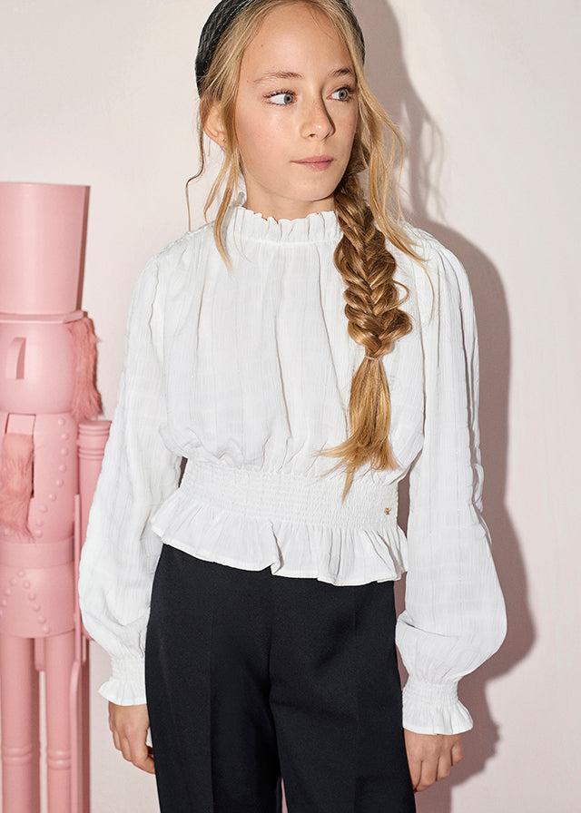 ABEL & LULA Blusa Chiffon Crema Autunno-Inverno