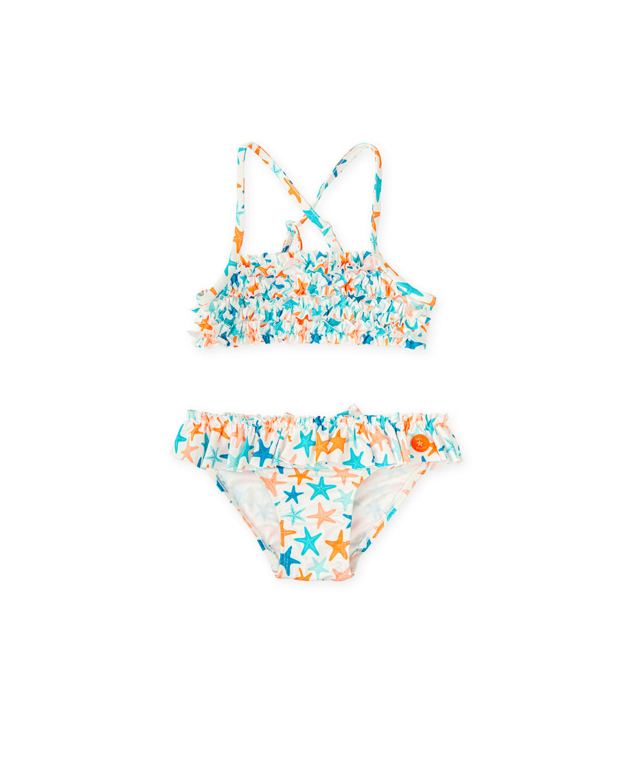 TUTTO PICCOLO Costume Bikini Fantasia Stelle Marine Turchese-Arancio Primavera-Estate