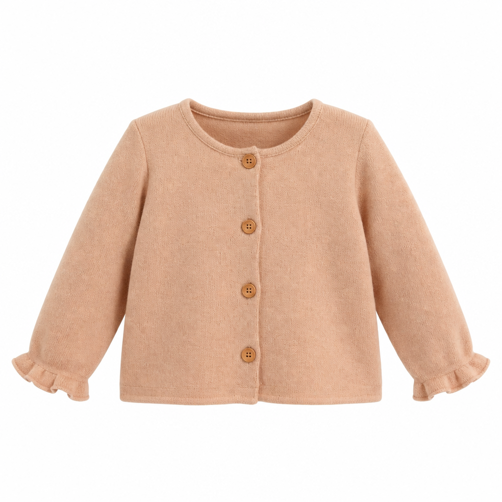 COCCODE' Cardigan Caldo Cotone Rosa Polvere Autunno-Inverno