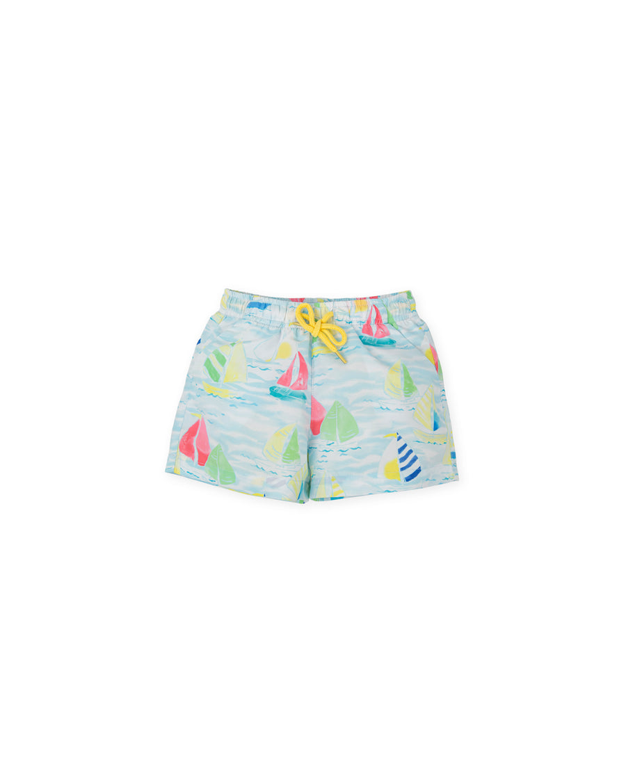 TUTTO PICCOLO Costume Boxer Fantasia Barche a Vela Azzurro Primavera-Estate