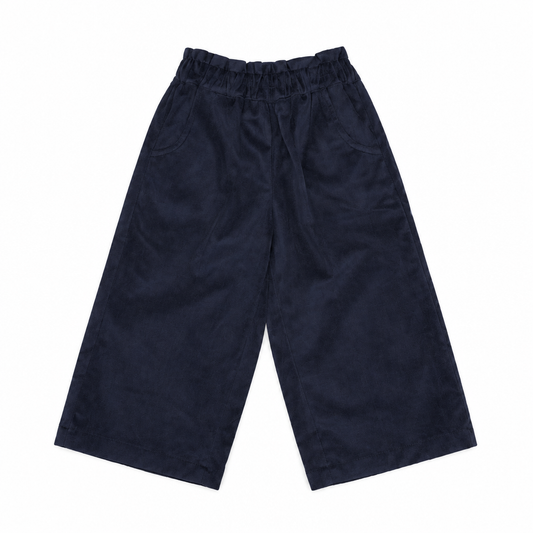 MALVI & CO. Pantalone palazzo velluto liscio blu navy  Autunno-Inverno