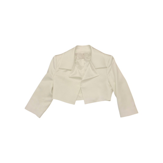 COLORICHIARI Giacchino Corto in Raso Bianco Latte Primavera-Estate