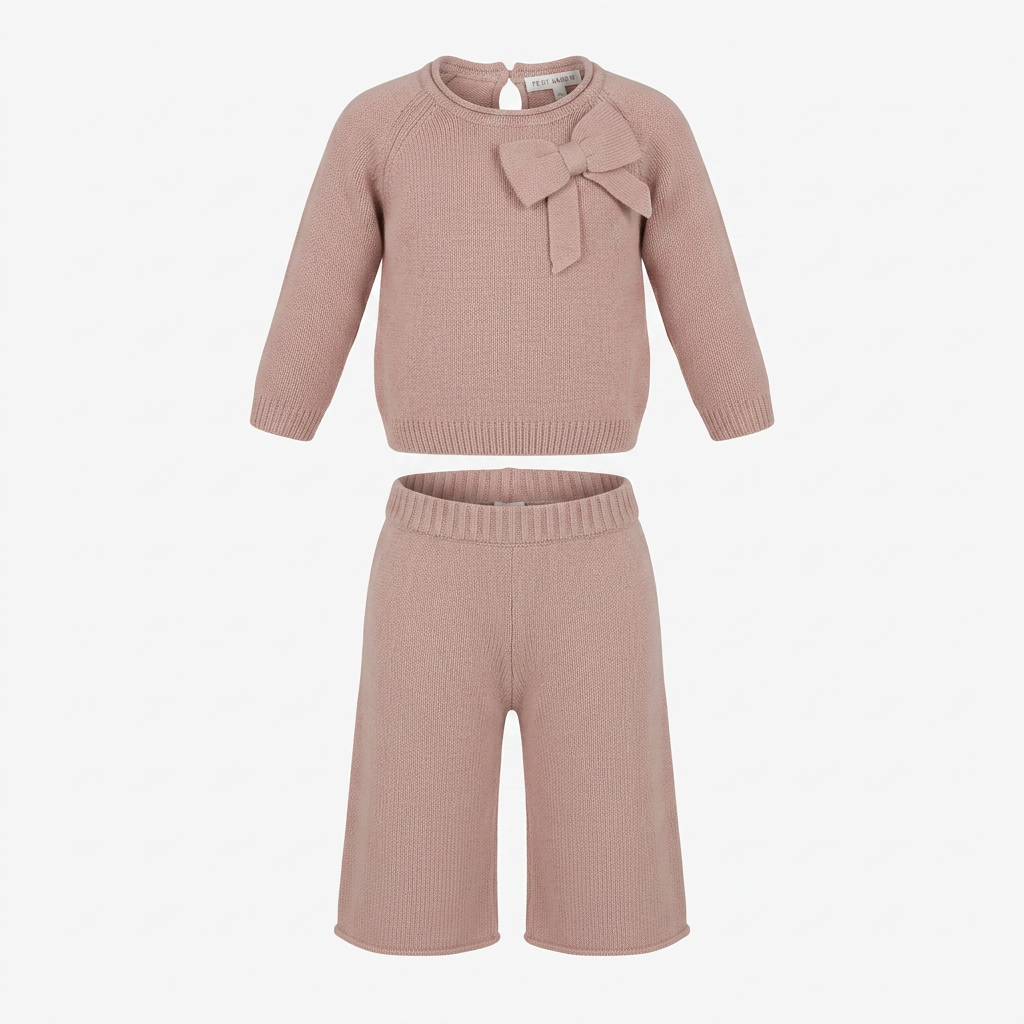 COCCODE' Set 2 Pezzi Pullover + Pantaloni in tricot Rosa Polvere Autunno-Inverno