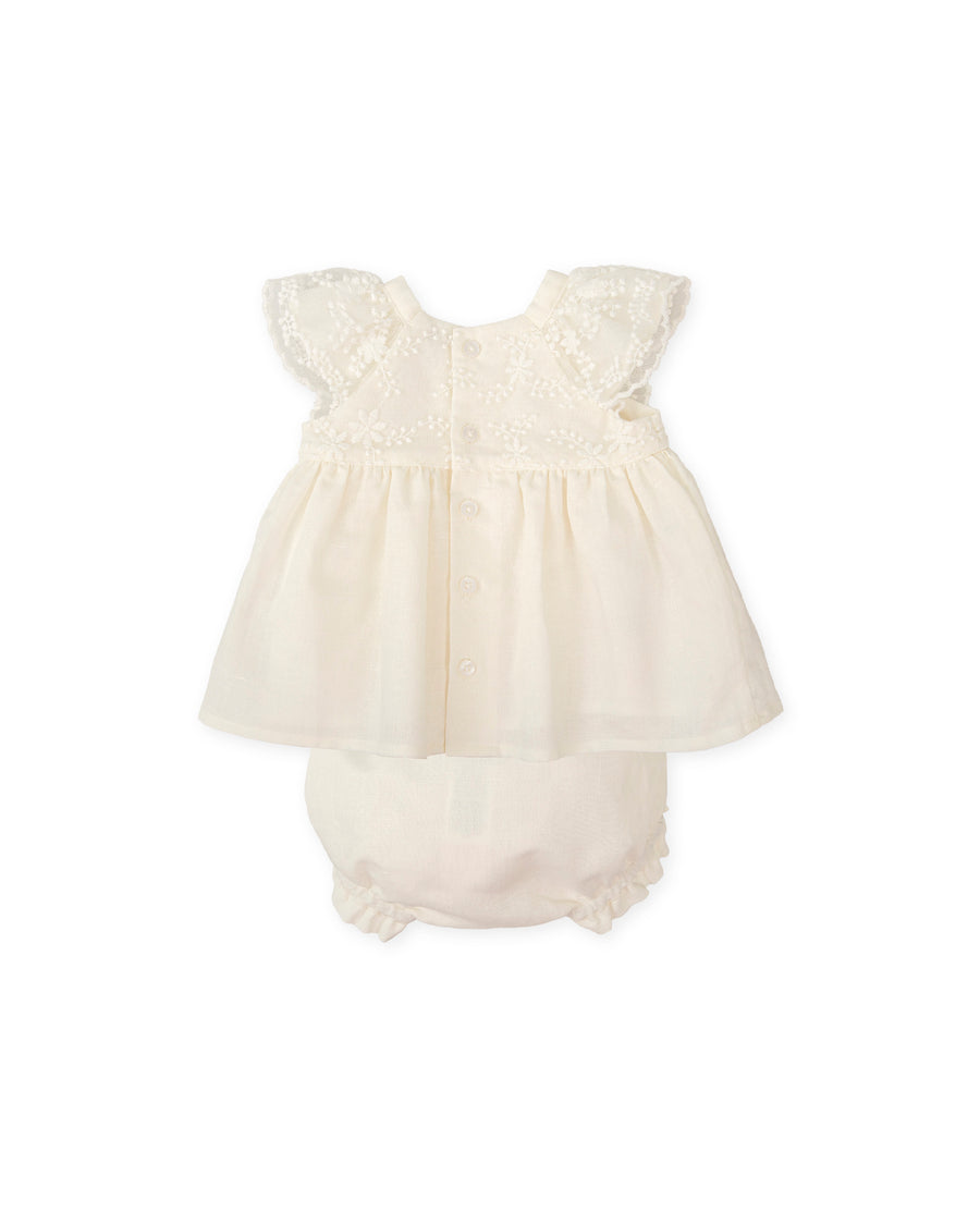 TUTTO PICCOLO Vestito Cerimonia Baby con Coulotte Panna Primavera-Estate