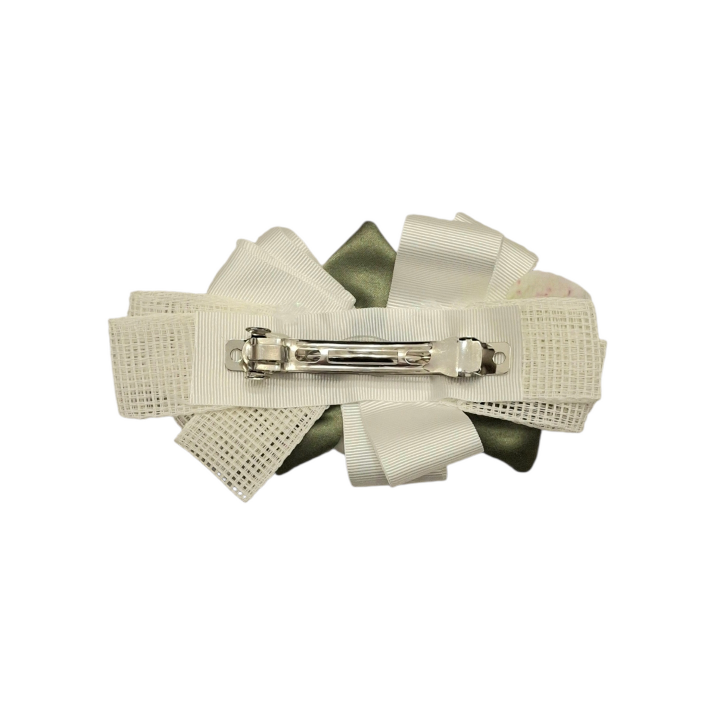 COLORICHIARI Fermaglio Cerimonia con Fiori Panna-Verde Salvia Primavera-Estate