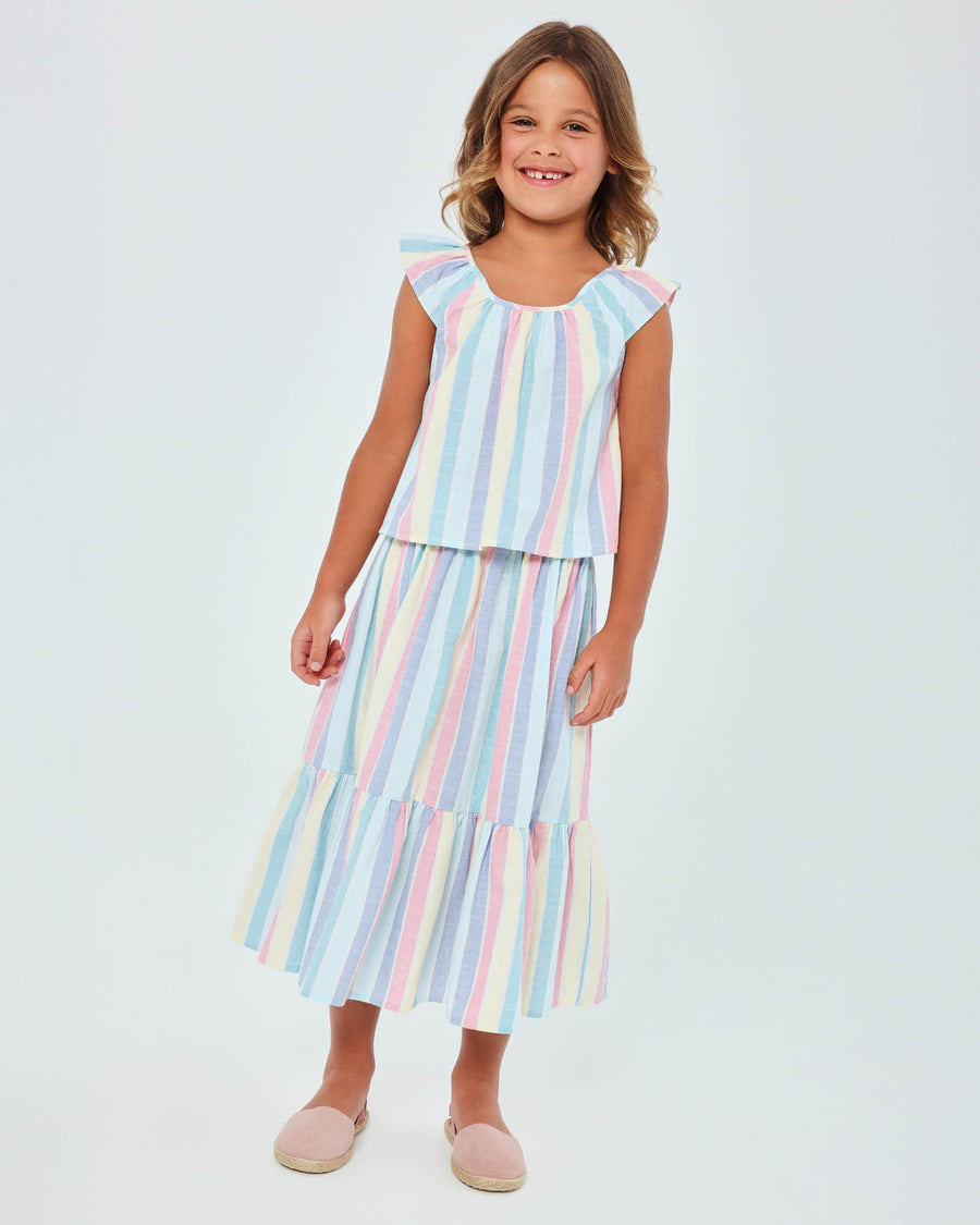 TUTTO PICCOLO Completo 2 Pezzi Top+Gonna Multicolore Primavera-Estate