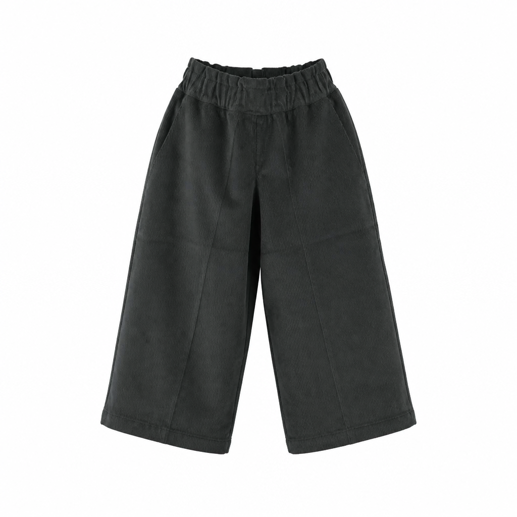 MALVI & CO. Pantalone palazzo in velluto mille righe verde Autunno-Inverno