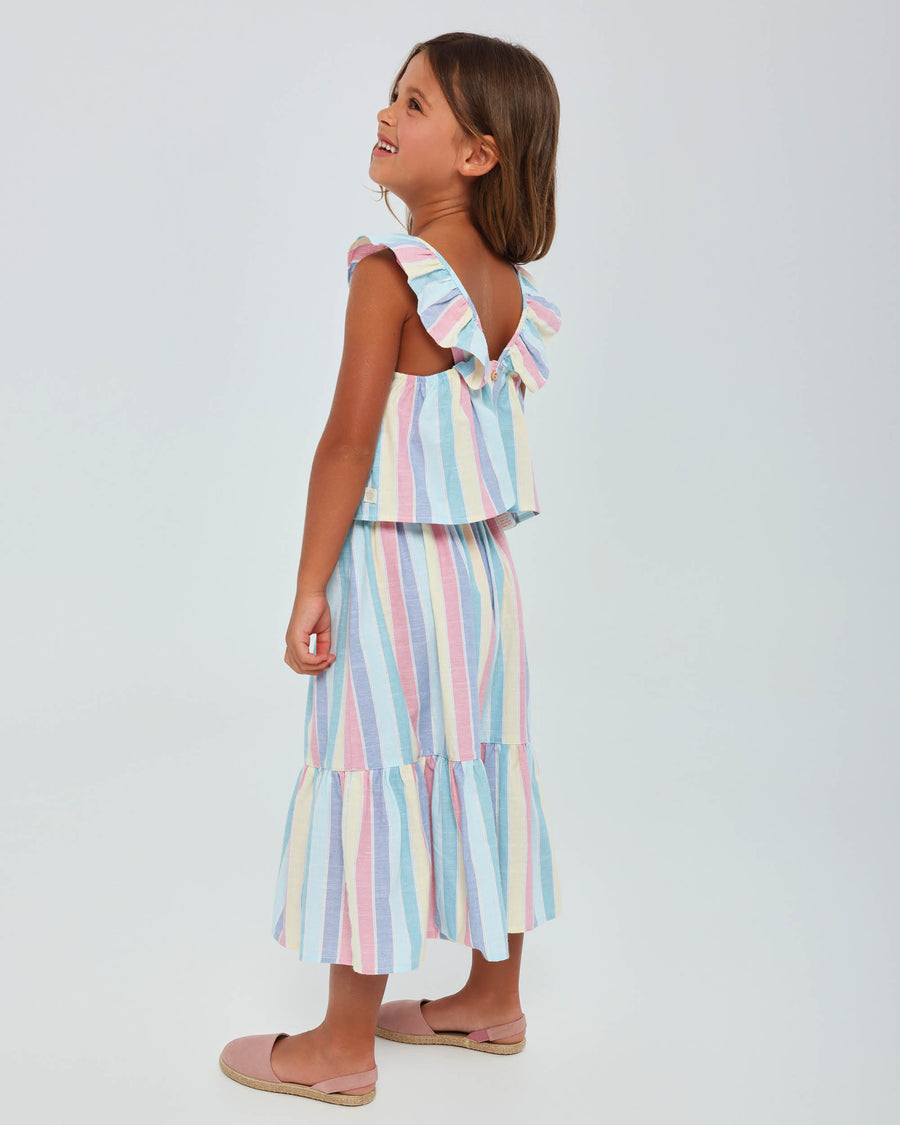 TUTTO PICCOLO Completo 2 Pezzi Top+Gonna Multicolore Primavera-Estate