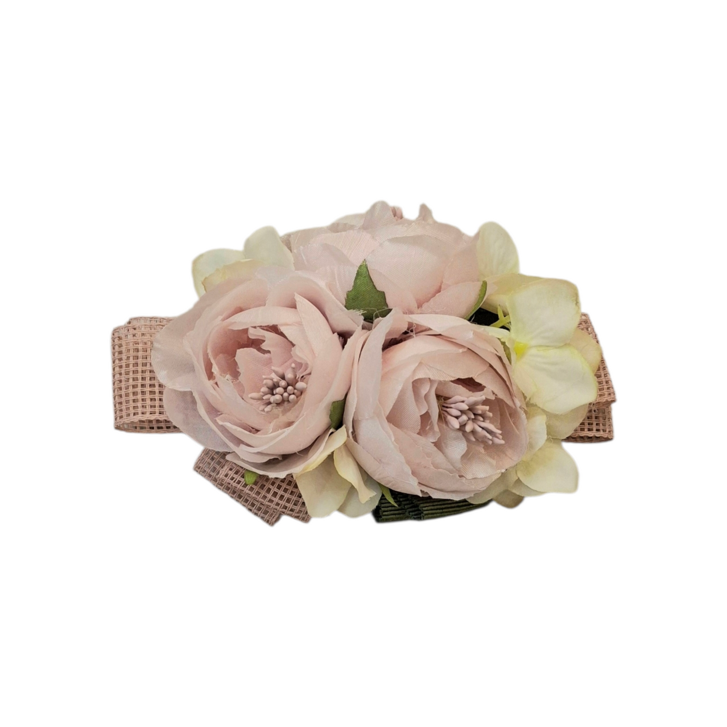 COLORICHIARI Fermaglio Cerimonia con Fiori Rosa-Panna Primavera-Estate