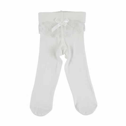 STORY LORIS Collant Tulle Microrete Rouge Pizzo Bianco Primavera-Estate