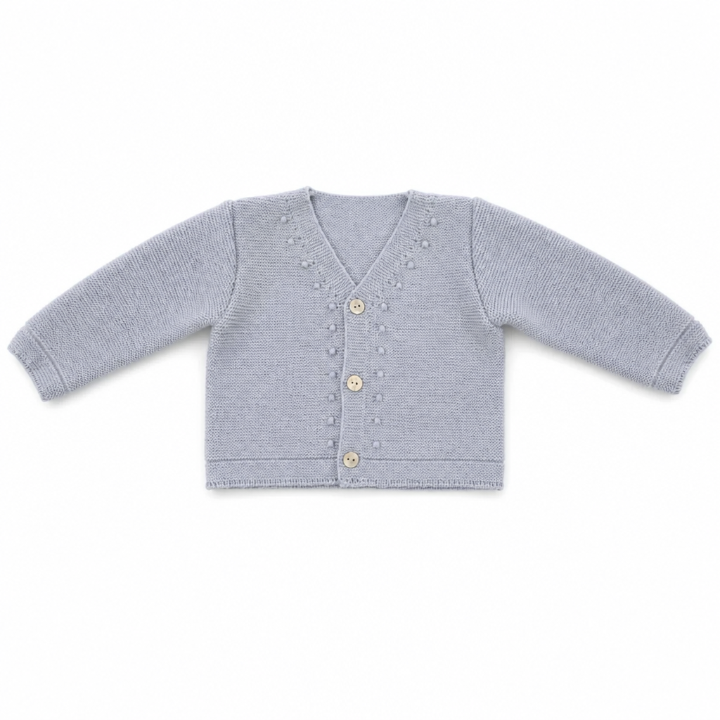 PAZ RODRIGUEZ Set 3 pezzi Cerimonia Blusa+ Pantalone + Cardigan Panna-Azzurro Polvere Autunno-Inverno