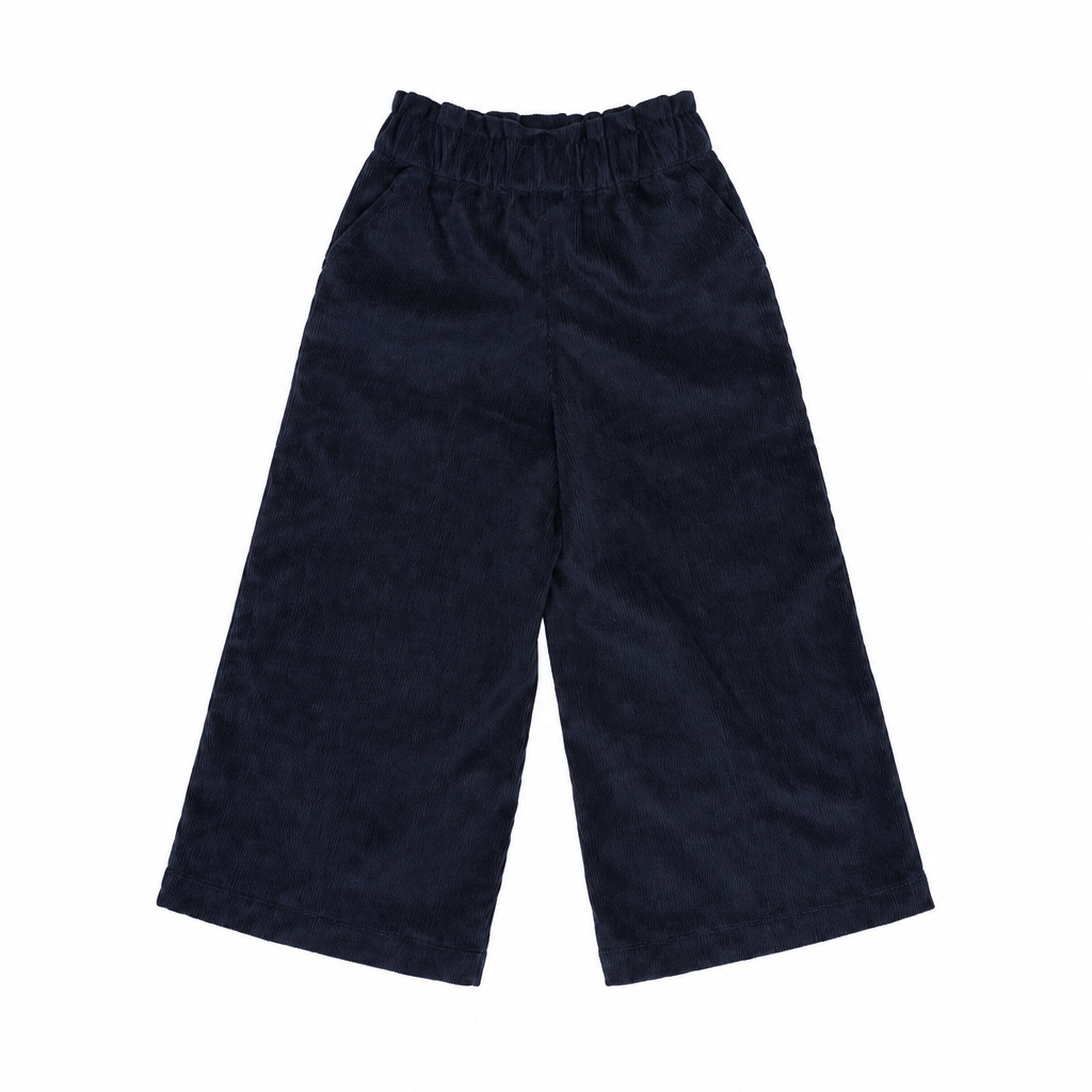 MALVI & CO. Pantalone palazzo velluto liscio blu navy  Autunno-Inverno