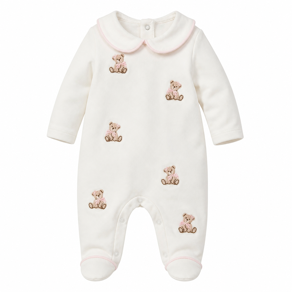 LE BEBE' ENFANT Tutina Neonata Panna-Rosa Autunno-Inverno