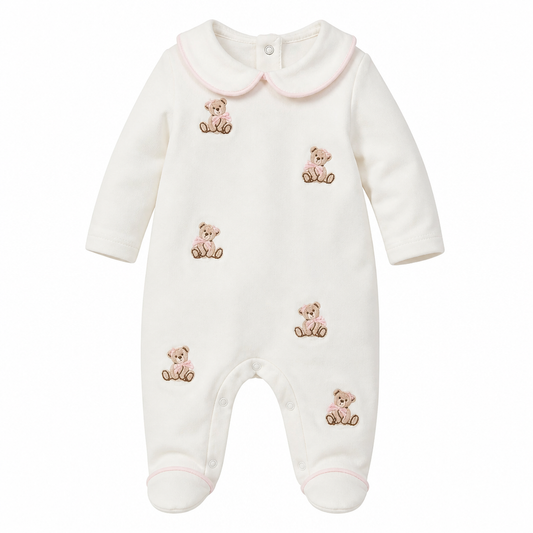LE BEBE' ENFANT Tutina Neonata Panna-Rosa Autunno-Inverno