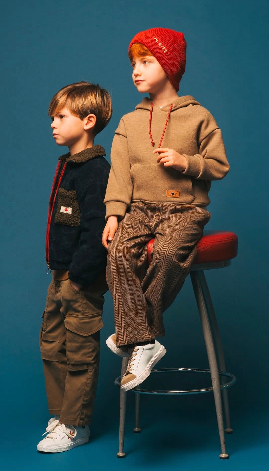 MANUEL RITZ Pantalone Boy Cammello-Nero Autunno-Inverno