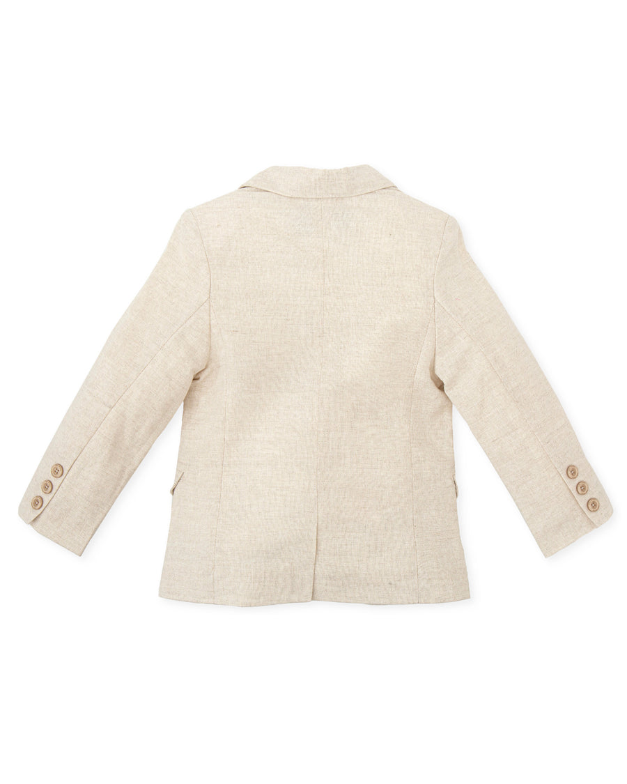 TUTTO PICCOLO Completo Cerimonia 4 Pezzi Giacca+Camicia+Papillon+Pantalone Panna-Sabbia Primavera-Estate