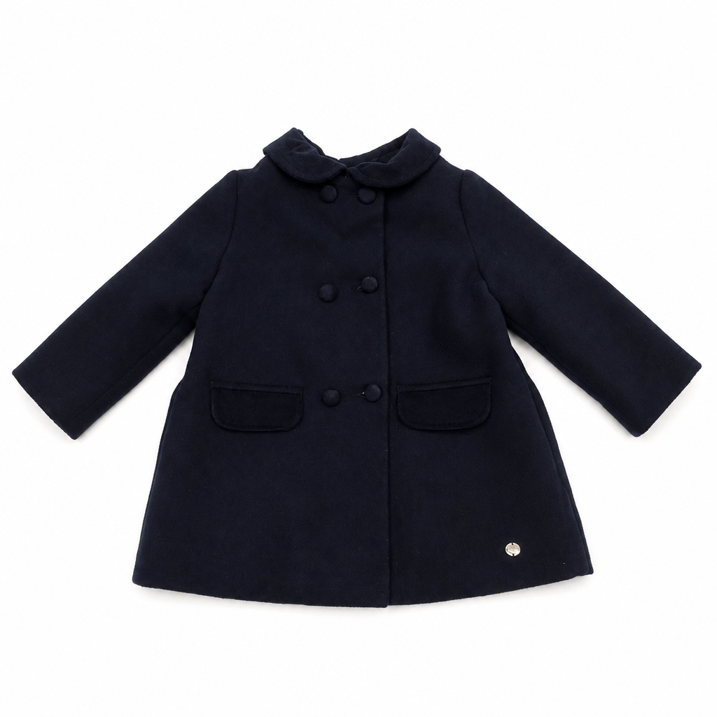 PAZ RODRIGUEZ Cappotto Redingote Doppiopetto in Tessuto Blu Navy Autunno-Inverno