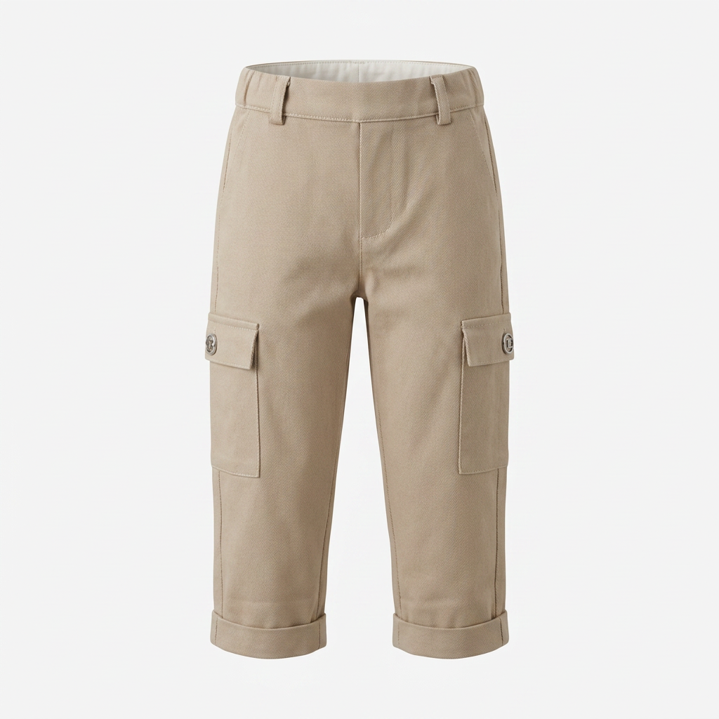 COCCODE' Pantalone Cargo Gabardina Stretch Ecrù Autunno-Inverno