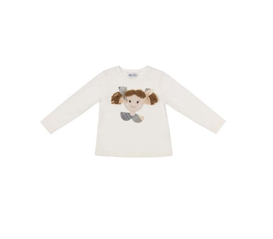 MALVI & CO T-shirt in jersey con patch bambola bianca