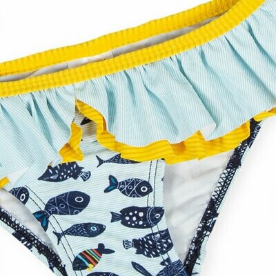 TUTTO PICCOLO Baby Blue & Yellow Swim Slip