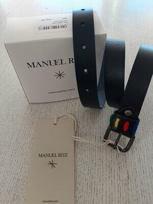 MANUEL RITZ Blue real leather belt