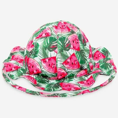 PAZ RODRIGUEZ Fuchsia-green watermelon patterned hat