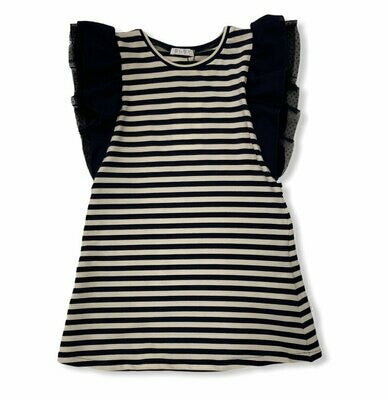 ELSY Girl Blue-Cream Striped Dress