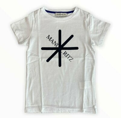 MANUEL RITZ T-shirt Boy Cotone Bianco-Blu