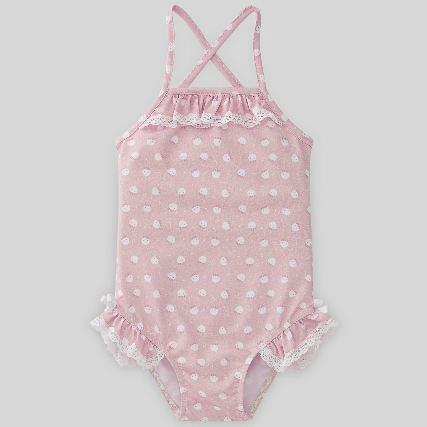 PAZ RODRIGUEZ Pink-white jellyfish patterned one-piece swimsuit