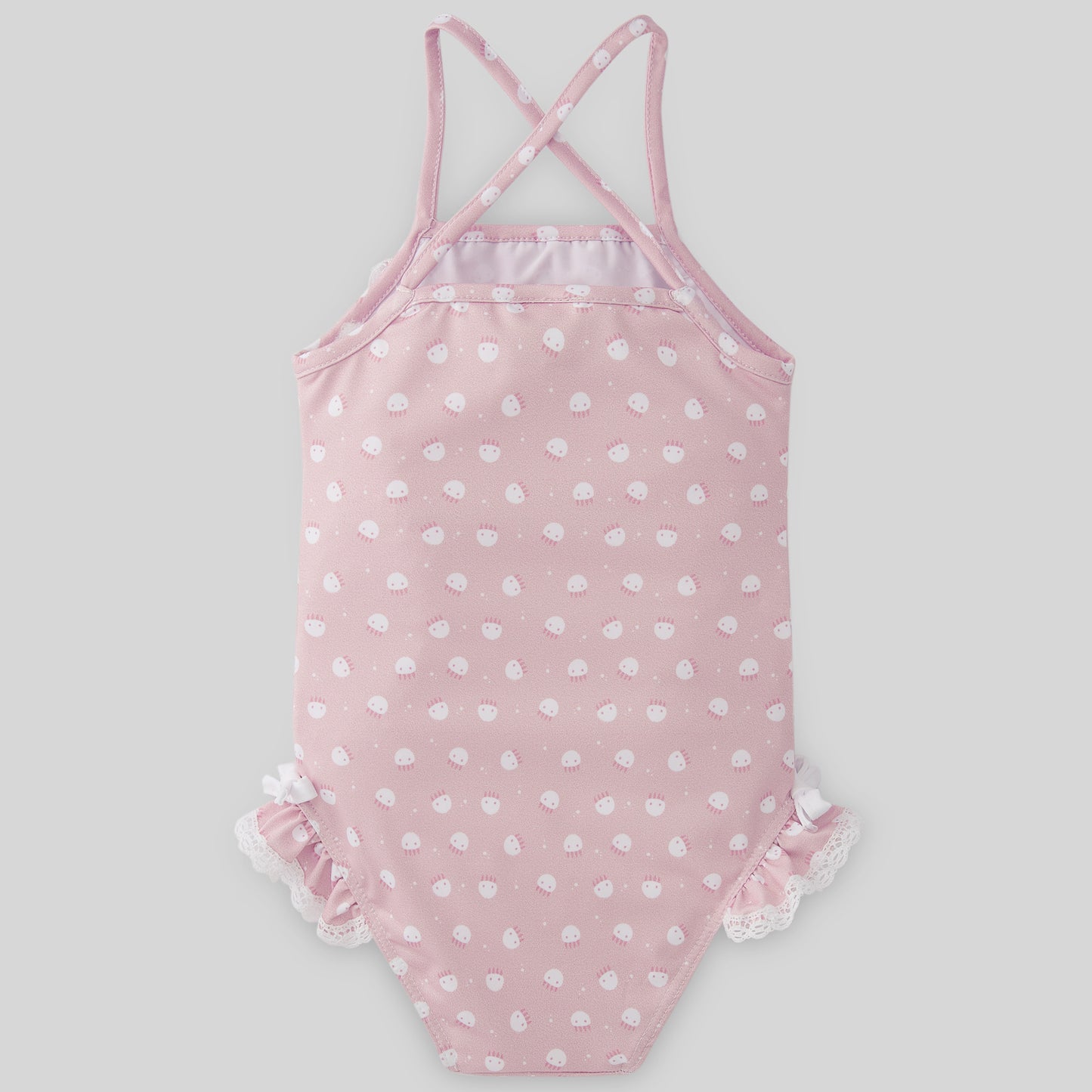PAZ RODRIGUEZ Pink-white jellyfish patterned one-piece swimsuit