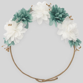 PAZ RODRIGUEZ Chaplet with flowers Aqua green-white