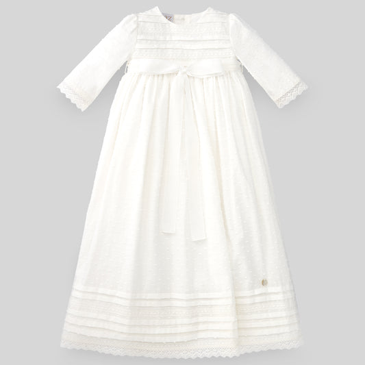 PAZ RODRIGUEZ Baptismal Dress with Cream Cap and Coulotte