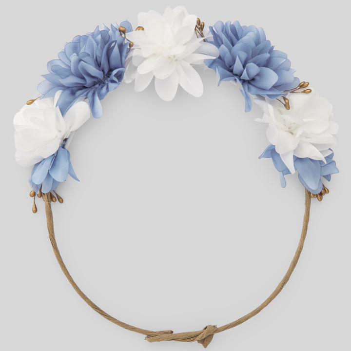 PAZ RODRIGUEZ Chaplet with Powder Blue-White flowers